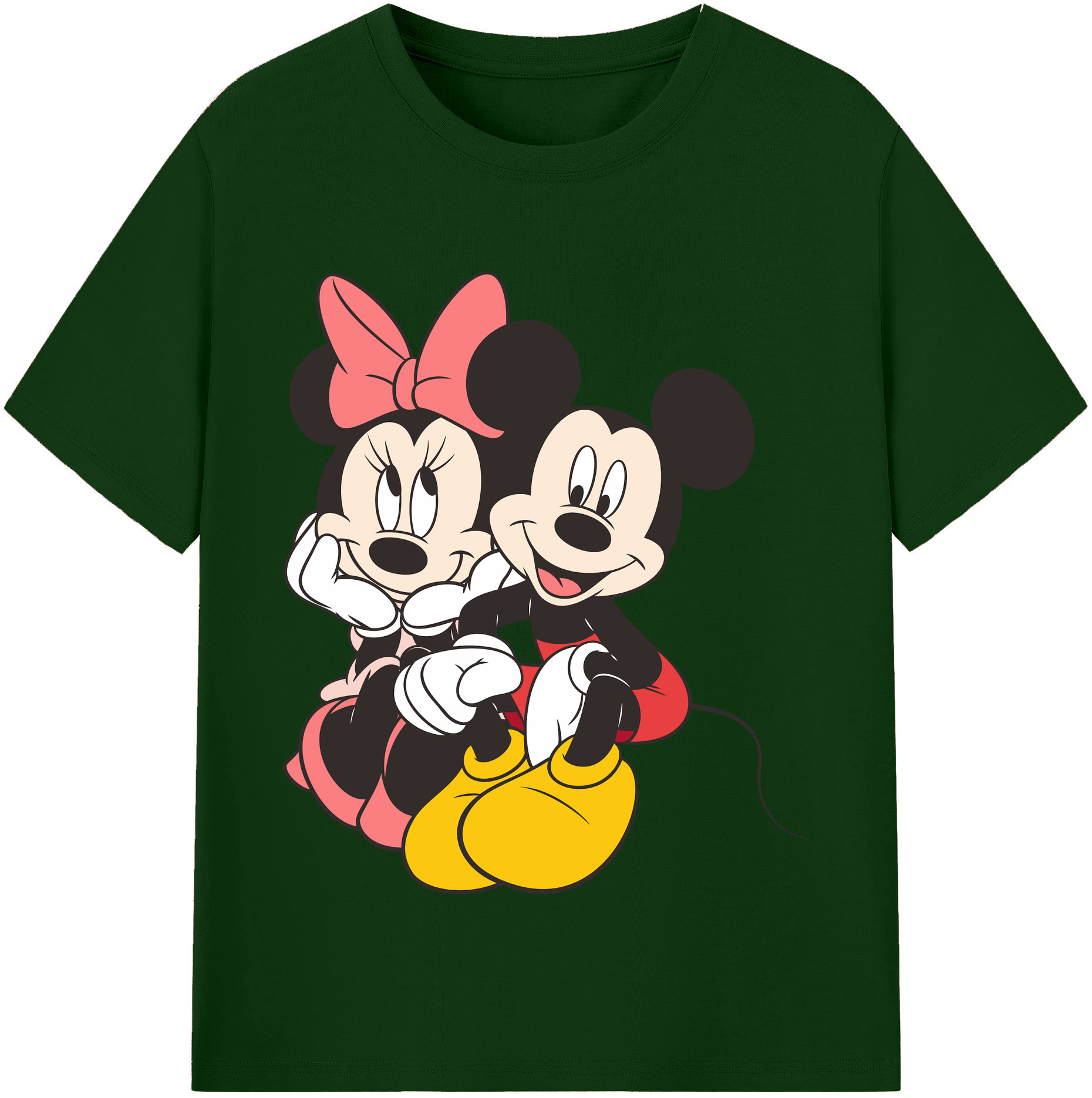 （画像用） ミッキーマウス Mickey Mouse 綿100％半袖Tシャツ（フロントプリント）